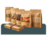 Eight Sides Seal Kraft Paper Bag with Window