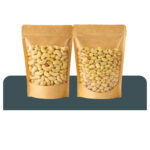 Stand Up Kraft Paper Clear Zipper Bag